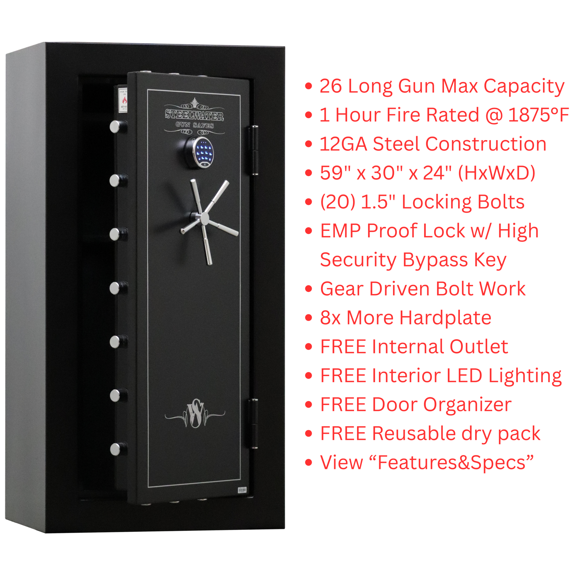Heavy Duty 26 Long Gun Safe-LD593024