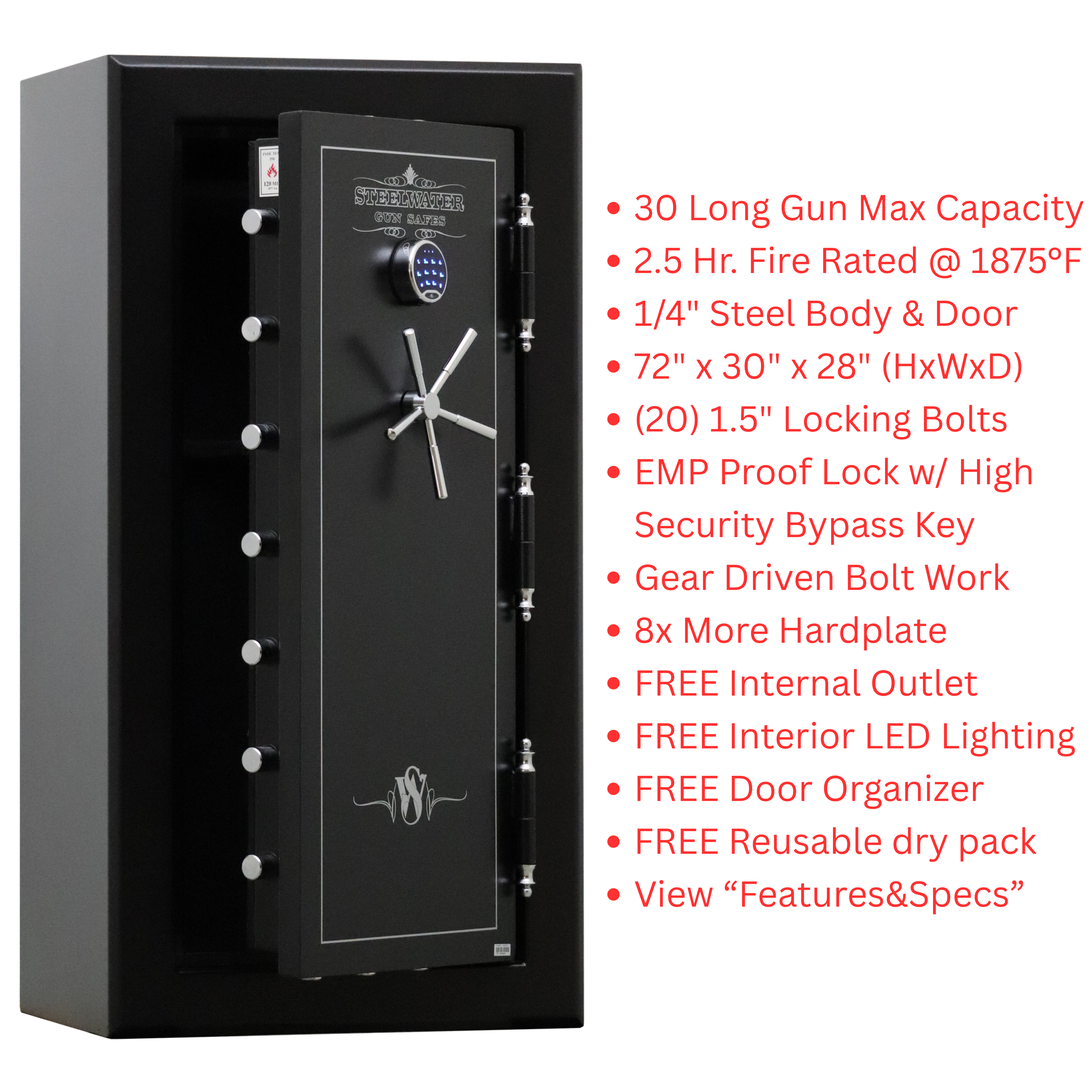 MAX Series 30 Long Gun Safe-MAX723028 – Steelwater Gun Safes